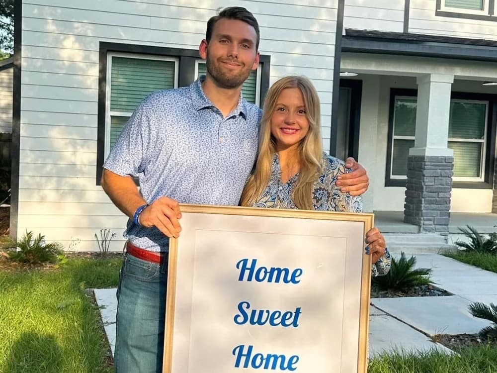 Homebuyer clients at their new home after closing